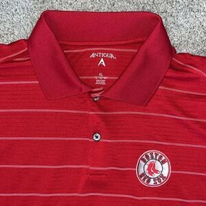 Boston Red Sox Polyester Antigua MLB sewn patch red white Golf Polo Shirt XL